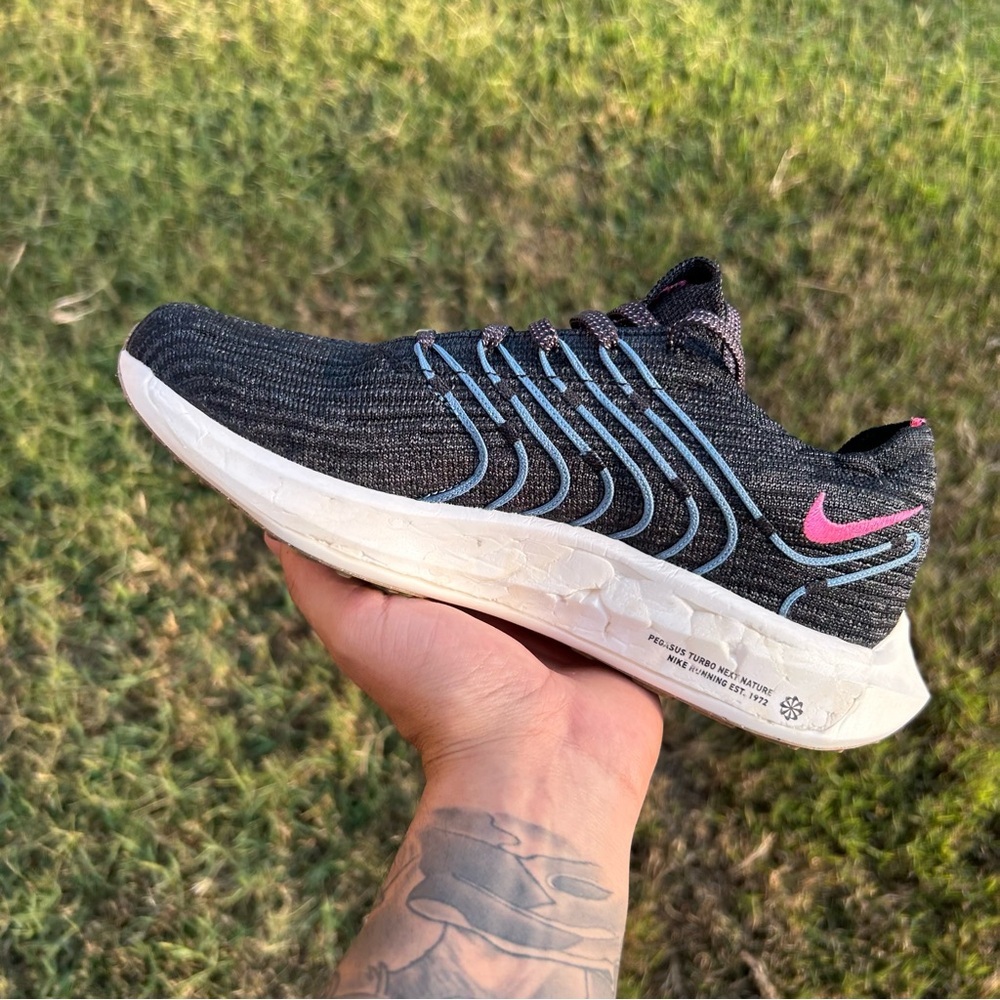 Nike Pegasus Turbo NN Black Noise Aqua - Size 7.5 Women - Picture 2 of 9